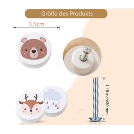 LATRAT 6 Pcs Wooden Cabinet Knobs Decoration Cabinet Knobs Wooden Handles for Cabinet Drawer Cabinet Dresser (White 6)