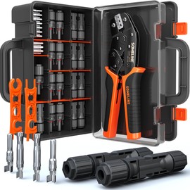 SOMELINE Solar Connector Crimping Tool Kit, 14-10 AWG Crimper for Solar Panel Cable Wire with 12 Pairs Solar Connectors and Spanners, Solar Installation Assembly Tools - Solar Panel Connectors