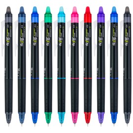 Pilot FriXion Synergy Clicker Erasable, Refillable, Retractable Gel Ink Pens, Extra Fine Point 0.5 mm, Pack of 10, Assorted Colors, FriXion Erasable Pens 0.5 - Ideal for School & Office Writing