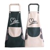 2 Pack Kitchen Cooking Aprons, Waterproof and Oil-Proof Wipe-able Hand