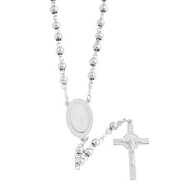 My Daily Styles Rosary Beads Catholic for Men - Crucifix Pendant with a Virgin De Guadalupe Medal - Stainless Steel Religious Necklace - Spiritual Emblem of Valor, Faith, & Hope
