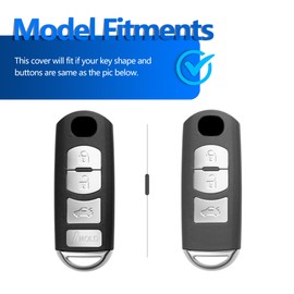 YHC for Mazda Key Fob Cover Car Key Case Shell with Gold Keychain fit Mazda 3 6 8 Miata MX-5 CX-3 CX-5 CX-7 CX-9 2010-2022(White)