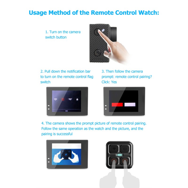 Action Camera Remote Control Watch Adjustable Soft Remote Control Wrist