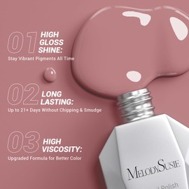 MelodySusie Thick Pink Gel Nail Polish,0.5fl oz Nails Soak Off UV LED Dark Purple Pink Gel Polish Gift for Women Nail Art Manicure Salon DIY Nail Design Decoration at Home-A1405