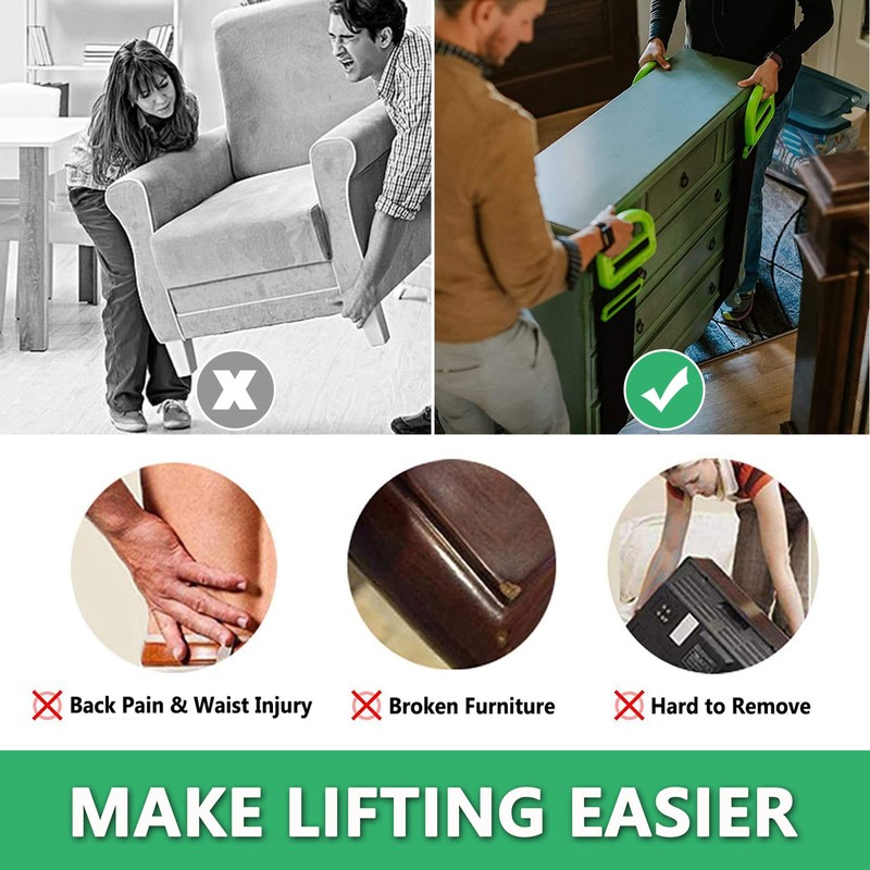 MAIYADUO 2 PACK Adjustable Lifting Moving Straps, Single or Multi-Person