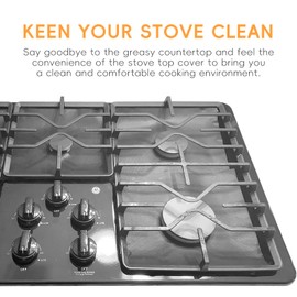 Stove Burner Covers, Gas Stove Protectors, Gas Stove Burner Liners, Gas Range Protectors, Stove Top Covers Gas Burners for Kitchen, Cuttable, Non-Stick, Reusable, Easy to Clean, 10.6＂×10.6＂（10 Pack）
