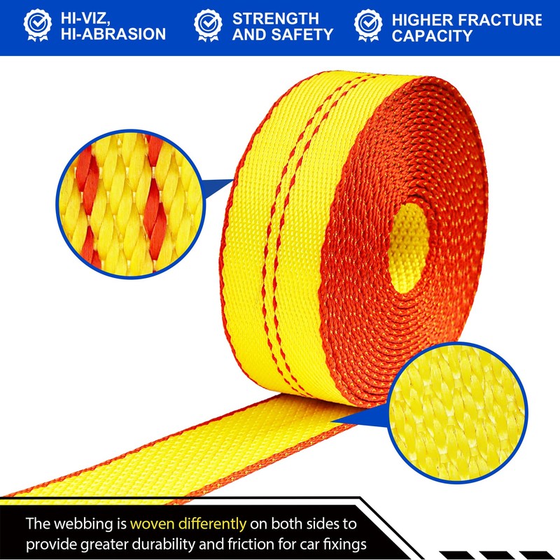 OXXTRIC Roll Off Container Winch Strap with Flat Hook,4 Inch