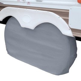 Classic Accessories Over Drive RV Dual Axle Wheel Cover, Wheels 30"-33" Dia, White