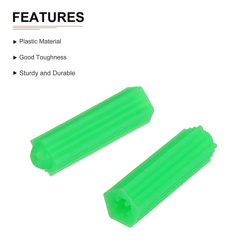 DTGN 8x26mm Wall Anchors - 100 Pack - Blue Plastic