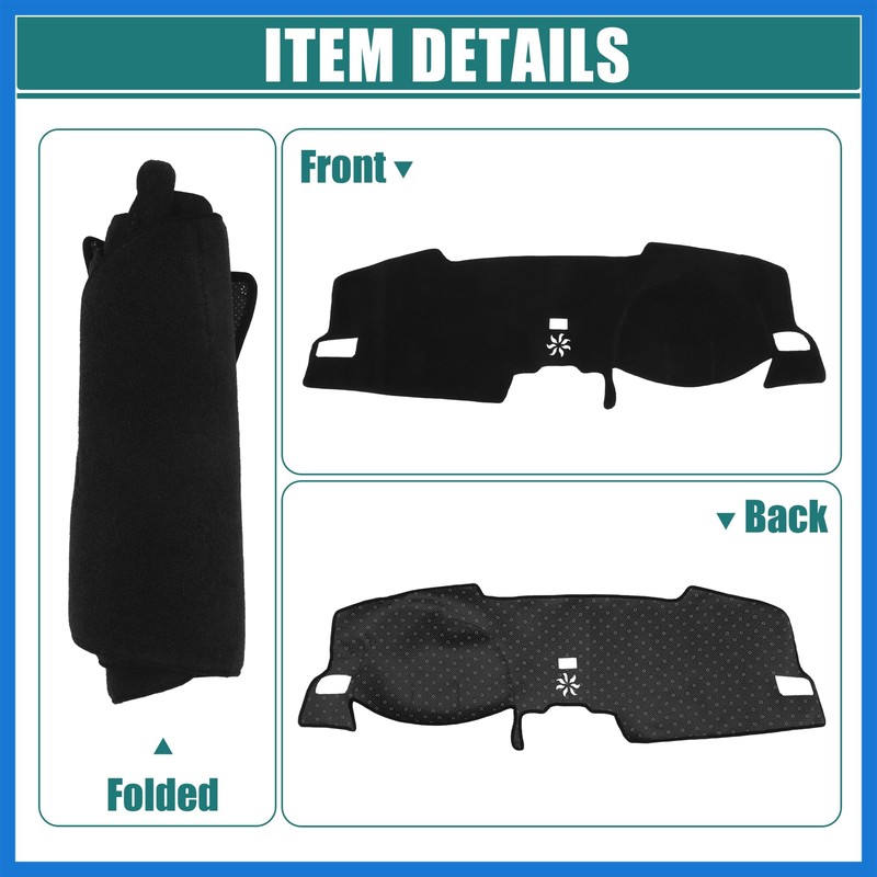 VekAuto Car Dashboard Cover Black Polyester for Honda Civic 2020-2023