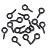 100 x Black Screw Eye 8mm x 4mm Metal Hooks