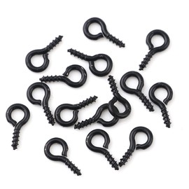 100 x Black Screw Eye 8mm x 4mm Metal Hooks Bail Findings for Jewellery Craft Making and Other Crafts…