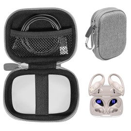 CaseSack Case for PocBuds Bluetooth Headphones Wireless Earbuds 80hrs Playtime Wireless Charging Case Digital Display Sports Ear Buds (Gray)