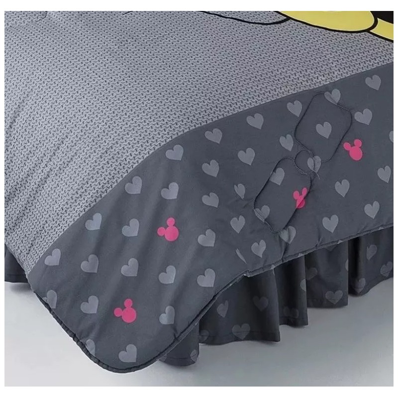 PRIMAVERA COMPETITIO Edredón Minnie Gris Matrimonial Competition C/sábanas 8 Pzas