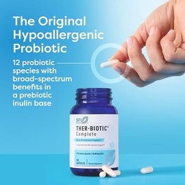 Klaire Labs SFI Health Ther-Biotic Complete - 25 Billion CFU Gut Probiotics for Women and Men - Hypoallergenic, 12 Strain Probiotic Capsules for Diges
