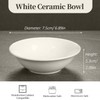 Orkim 6 Pack White Ceramic Bowls, 7 Inch Wide Shallow