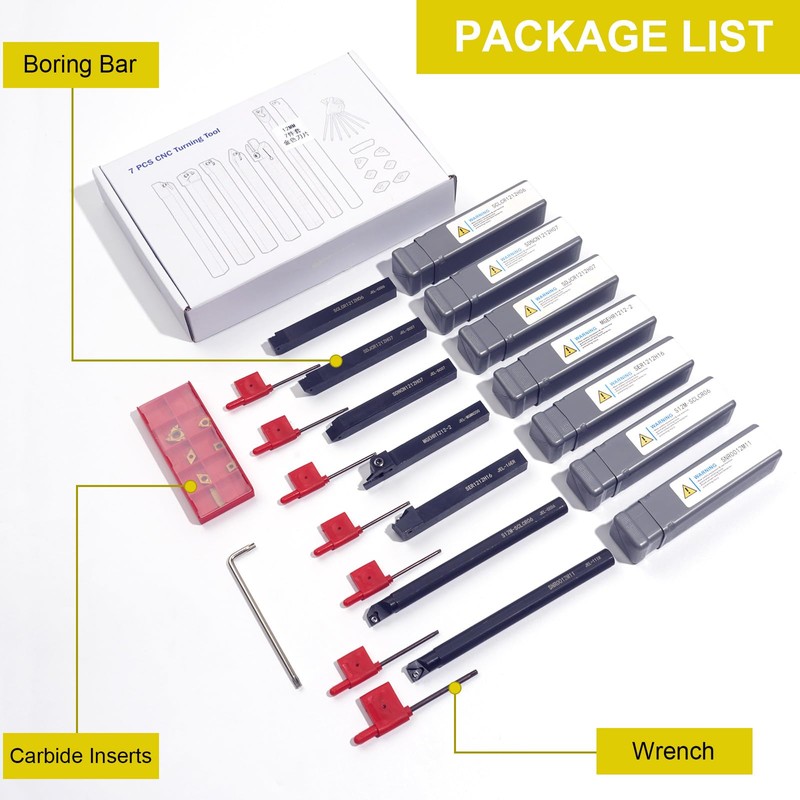 Set of 21 Lathe Chisels, 12 mm Drill Rod, Shaft