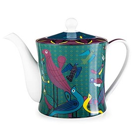 Birds of Paradise Porcelain Teapot – 1.2L (40.5oz) Elegant & Durable Tea Pot – Dishwasher & Microwave Safe