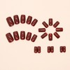 24pc Red Cat Eye False Nails - Glue-on Short Square