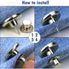 Suytvenxau 12 Sets Reusable Metal Jeans Button Pins for Loose