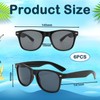KxrTpx 6 Pack Black Retro Sunglasses for Adults, Unisex, UV