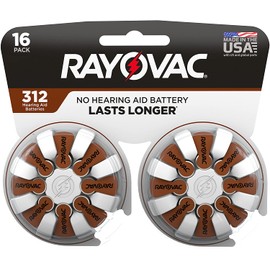 Rayovac Size 312 Hearing Aid Batteries, Hearing Aid Batteries Size 312, 16 Count