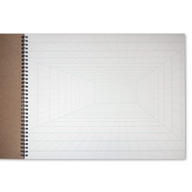 Koala Tools - 40-Sheet Sketch Pad for 1-Point Perspective Drawing, Spiral Bound Gridded Graph Paper for Interior Room Design, Industrial, Architectural and 3D Design, 11 x 14 inches
