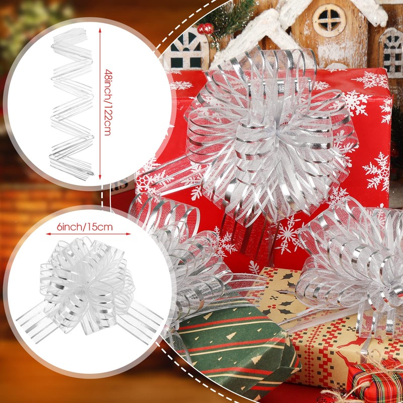 12 Pieces Large Pull Bow for Gift Wrapping Ribbon Pull