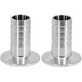 Beduan 1.5" Tri Clamp to 1" Barb Fitting Stainless Sanitary Home Brew Adapter (Ferrule OD 50.5mm, Pack of 2)