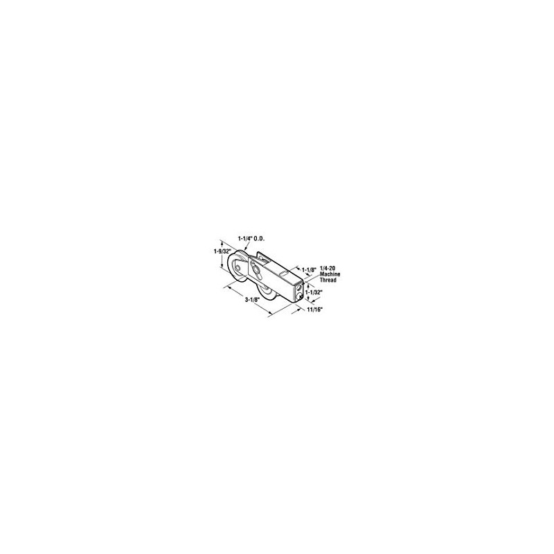 CRL Sliding Glass Door Roller with 1-1/4" Tandem Steel Wheels;