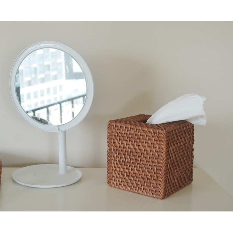 DECRAFTS Rattan Tissue Box Cover Natural Woven Facial Napkin Holder