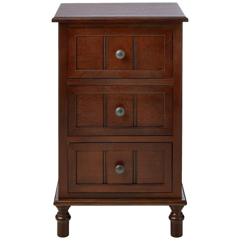Decor Therapy Simplify Three Drawer Wood Accent Cabinet Side Table,