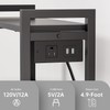 Printer Stand with Charging Station, 4-Tier Printer Stand with Storage,