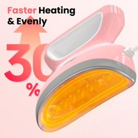 Calogy Hat Press Heat Machine for Caps, Mini Portable Hat Heat Press with Timer, Max 410℉,Precision Temp Control ±5℉, Fast & Evenly Heating Curved Plate for Vinyl Transfer, Sublimation, Iron (Pink)