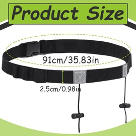 Triathlon Race Number Band, Running Belt with Number Holder, Ring Running Belt, Running Belt, Bum Bag, Belt Bag for Jogging, Marathon, Cycling, 91 cm (Black)