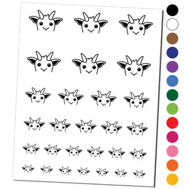 Peeking Goat Temporary Tattoo Water Resistant Fake Body Art Set Collection - Black (One Sheet)