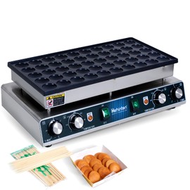 Hehinton® 50PCS Mini Dutch Pancake Maker, 110V Muffin Waffle Maker, Hotcakes Machine, Non-stick Dorayaki Maker, Poffertjes Pan, Maquina Para Mini Pancakes for Home Kitchen Restaurant Snack Dessert