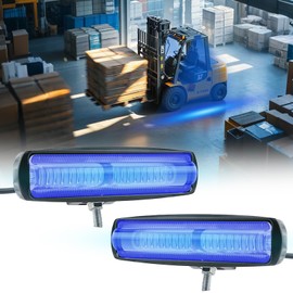 QBXIONG 15 LED Forklift Safety Light Blue 30W Ultra Bright Linear Warning Light with Wide Voltage Compatibility, Easy Installation, and Enhanced Heat Dissipation for Forklifts, Trucks (2Pcs)
