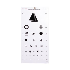 McKesson Kindergarten Eye Test Charts with Shapes - Plastic, Non-Reflective Matte Finish, 20 ft Test Distance - 11 in x 22 in, 1 Count