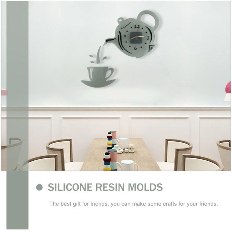VILLCASE Resin Teapot Clock Mold for Wall - DIY Resin