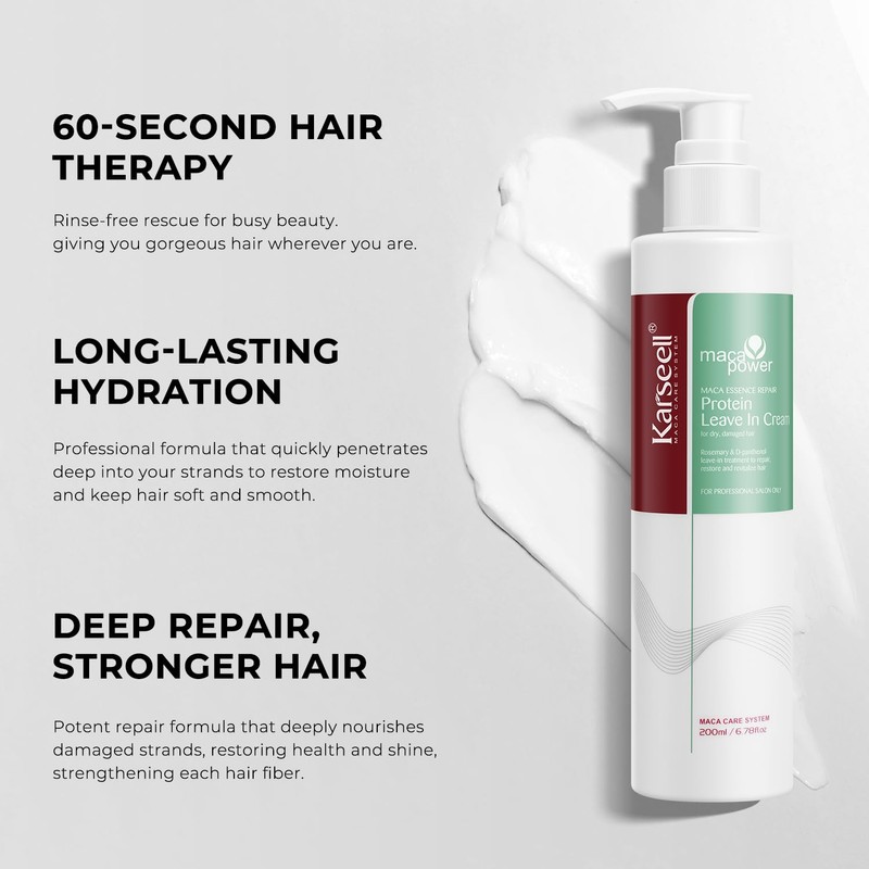 Karseell Leave-In Conditioner Hair Treatment, Protein Repair Cream for Dry