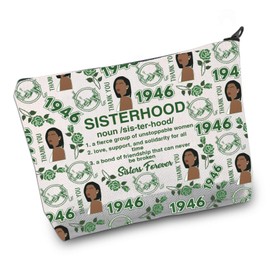 VAMSII Greek Sorority Gift Sorority Makeup Bag Incorporated Friendship Gifts Sorority Gifts for Women (Links Sorority Bag)