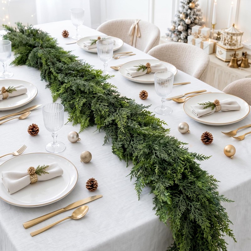 9FT Artificial Cedar Garland for Christmas Decoration