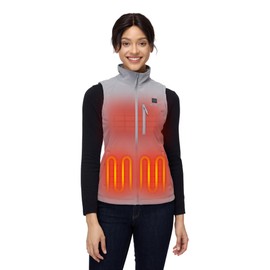 ORORO Women's Heated Softshell Vest with Battery, Soft Shell Heated Golf Vest for Women (Charger Not Included) (Grey, XL)