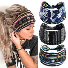 scicent 14334 Women's Headband Wide Boho Knot Yoga Sports Hair Bands Elastic Hair Accessories Multicoloured Soft Turbans Fashion Headbands for Women