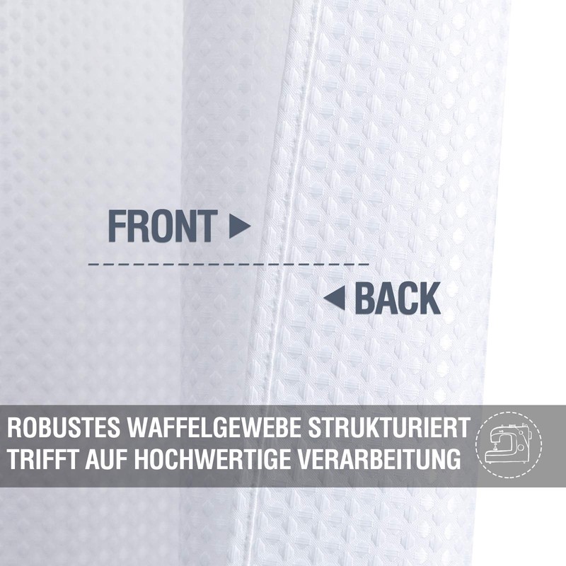 TOPICK White Kitchen Curtains 36 Inch Curtains Waffle Weave Textured