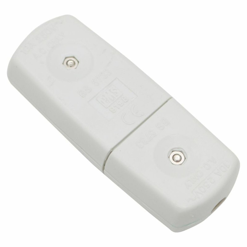 10amp 250v 3 PIN MAINS ELECTRICAL FLEX PLUG CABLE JOINER