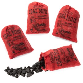 Coal Mine Naughty Black Nugget Gum - 4 Bags In Decorative Plaid Holiday Packaging
