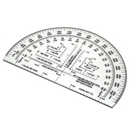 MTT PL RA 6IN Protractor with Degrees and mils, Graduated in Meters and Yards for Angle Measurements and map Plotting for Outdoor Navigation with map and Compass, Hiking, Orienteering and Survival.