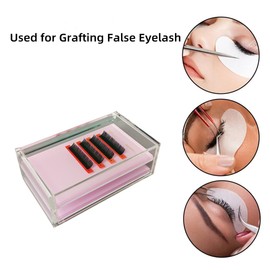 LIXIMMAZN Caja organizadora de pestañas de acrílico de 2 capas, contenedor de maquillaje transparente para pestañas postizas, estuche de almacenamiento transparente (rosa)